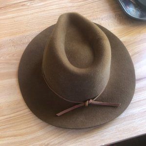 BRIXTON Coffee Brown Wesley Wool Fedora size XS